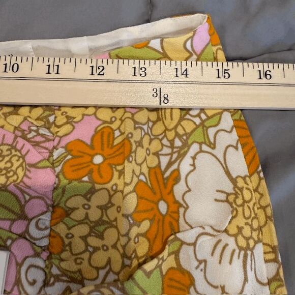 NEW! RAHI Floral Dixie Skirt Orange Sally Retro Floral Boho Size Small - Picture 8 of 11